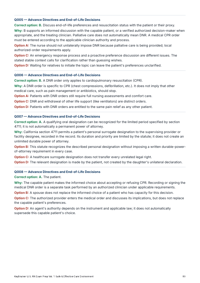 Vol. 1: a page of answers and rationales