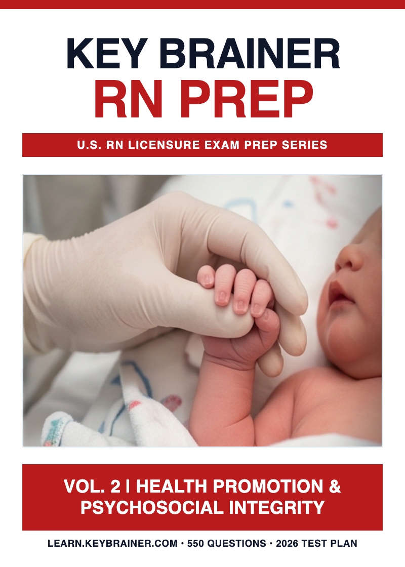 Cover of KeyBrainer U.S. RN Exam Prep Vol. 2: Health Promotion & Psychosocial Integrity