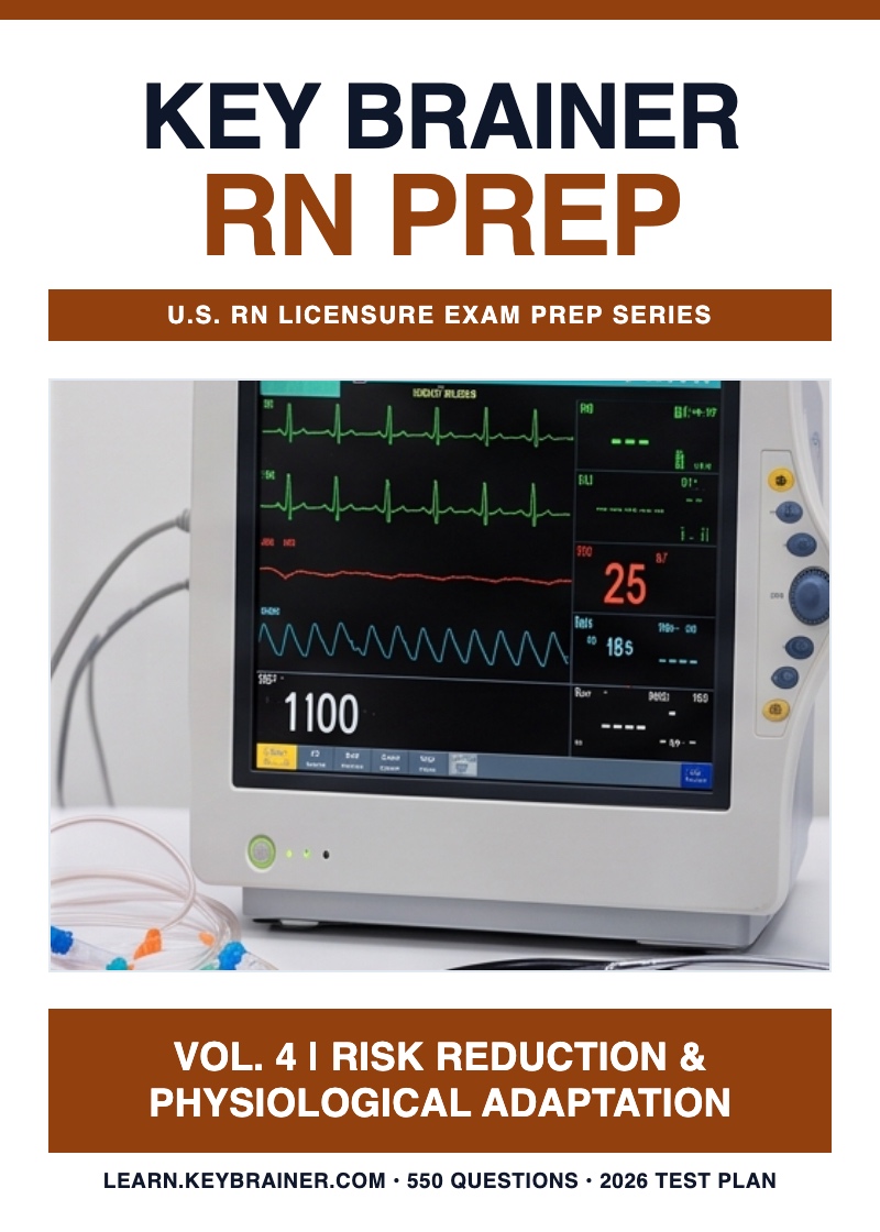 Cover of KeyBrainer U.S. RN Exam Prep Vol. 4: Risk Reduction & Physiological Adaptation